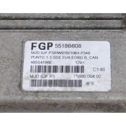 Centralina motore Ecu Fiat Punto 188 1.3 D Dal 1999 al 2003 Cod. 55186608  2411111186183