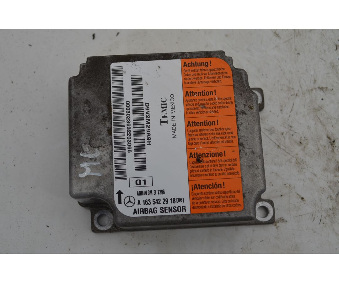 Centralina Airbag Mercedes Classe ML W163 Dal 1997 al 2005 Cod 1635422918  1747032682888