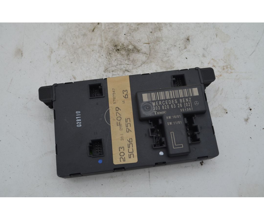 Centralina Chiusura Centralizzata Porta Anteriore SX Mercedes Classe C W203 Dal 2000 al 2007 Cod 2038206326  1747637587984