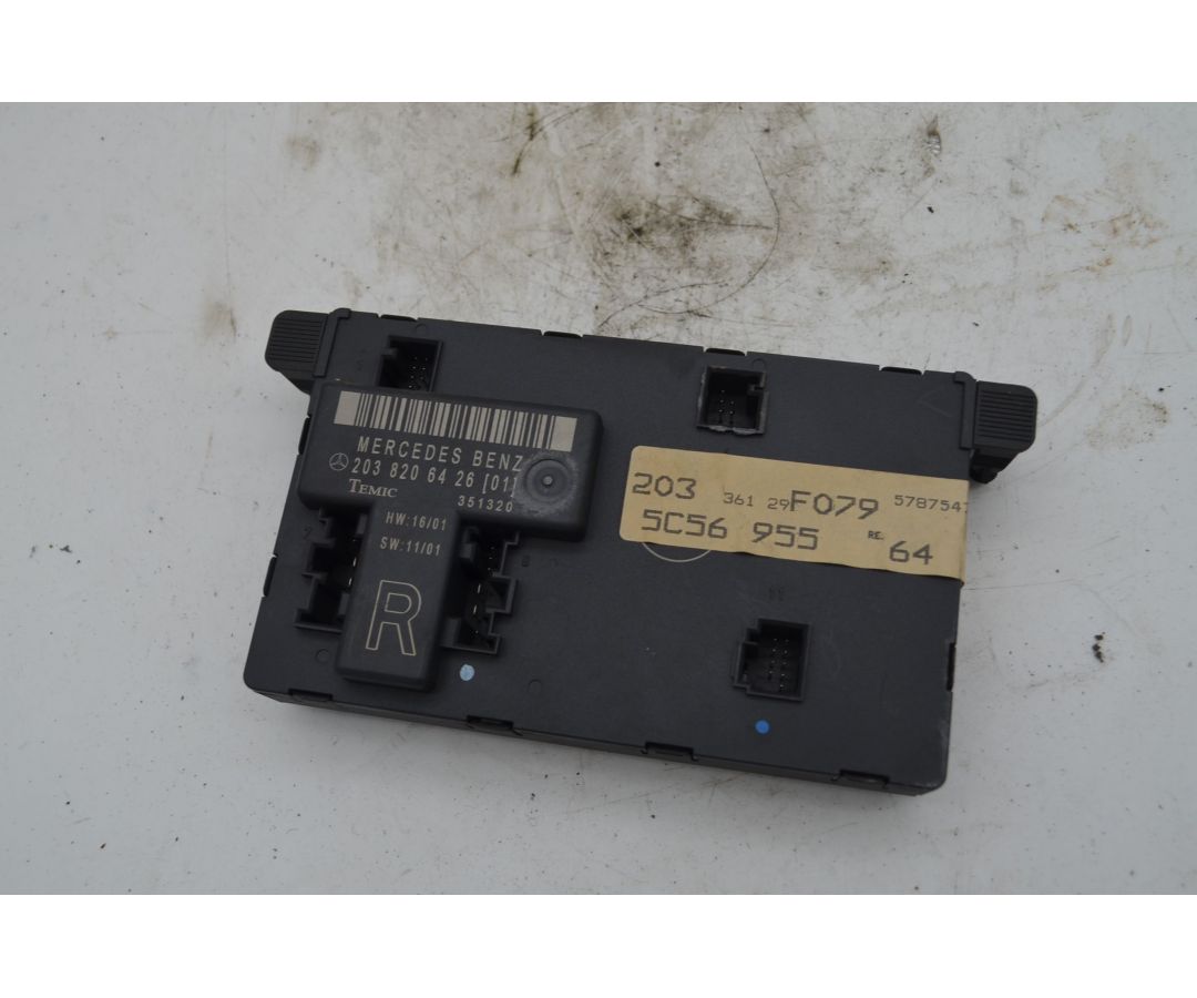 Centralina Chiusura Centralizzata Porta Anteriore DX Mercedes Classe C W203 Dal 2000 al 2007 Cod 2038206426  1747638340458
