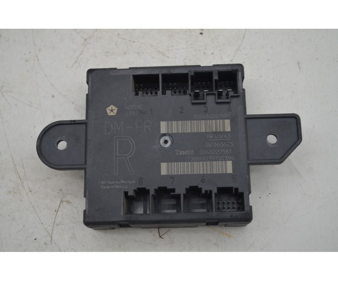 Centralina Modulo Portiera Anteriore DX Jeep Cherokee Dal 2010 al 2017 Cod 04602676AH  1758179811123