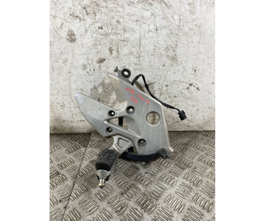 Pedana Poggiapiedi Con Freno Anteriore Destra DX Honda CB 500 X ABS Dal 2016 Al 2017 COD 50600-MGZ-J000  1768994887388
