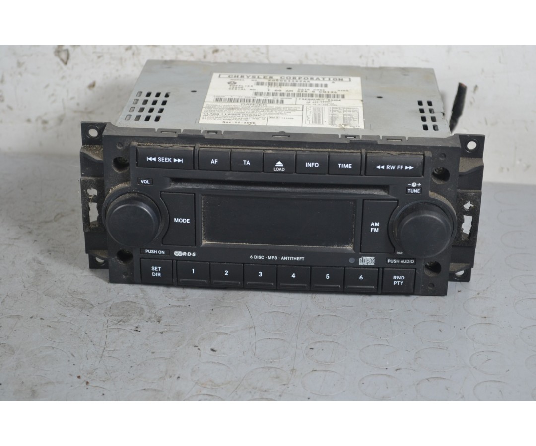 Autoradio lettore cd Jeep Compass Dal 2006 al 2016 Cod P05064362AA  1649141658597